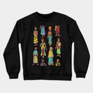 African Women Kanga Cloth Crewneck Sweatshirt